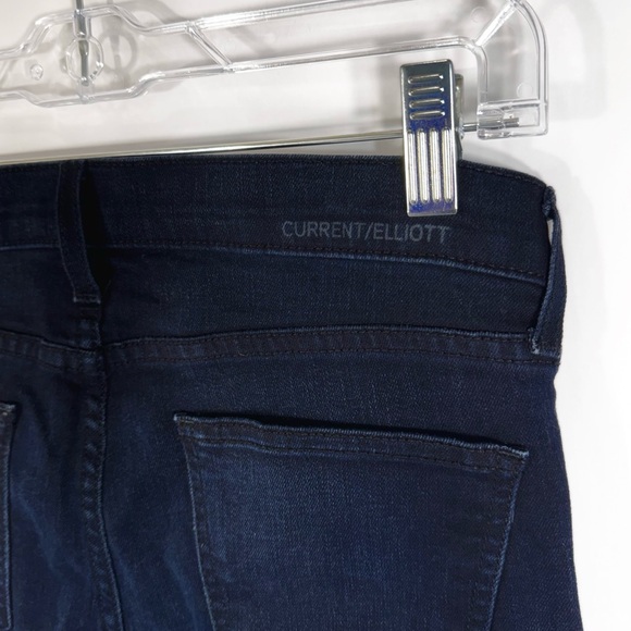 Current/Elliott Navy Blue Dark Wash Cropped Ankle Skinny Jeans Size 28 - Picture 9 of 11